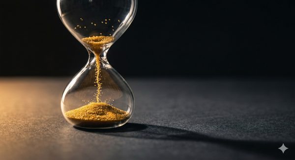 高風險 — 沙漏流逝象徵材料導入的時間成本