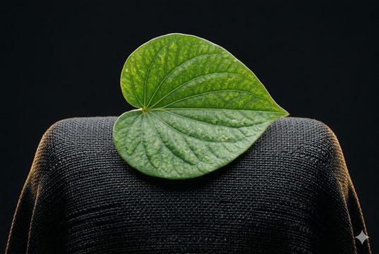 永續創新 — 綠葉貼附高性能布料象徵環保與科技共存